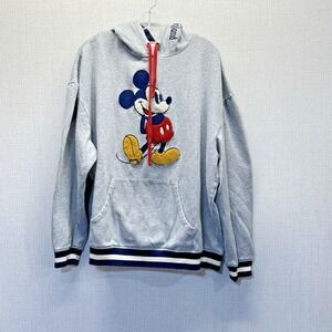 Disneyland MICKEY MOUSE Varsity Style Grey Hoodie XL Resort‎